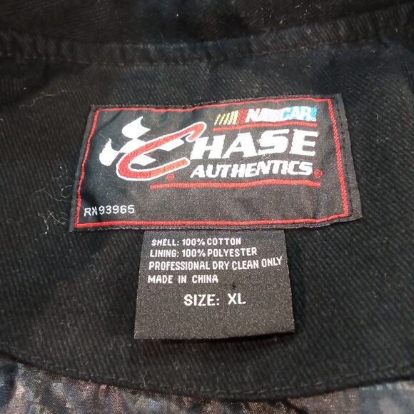 Chase Authentics Jeff Gordon DuPont NASCAR Racing Jacket XL Black Red Flames - Picture 4 of 5
